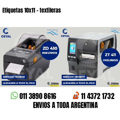 Etiquetas 10x11 - textileras