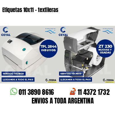Etiquetas 10x11 - textileras