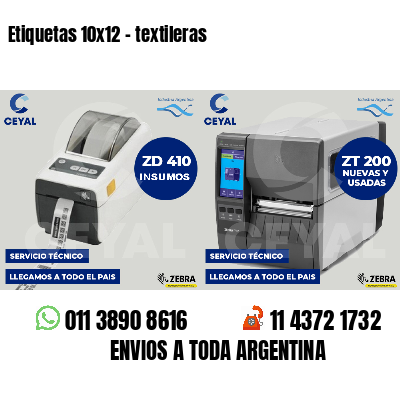 Etiquetas 10x12 - textileras
