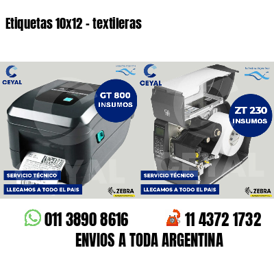 Etiquetas 10x12 - textileras