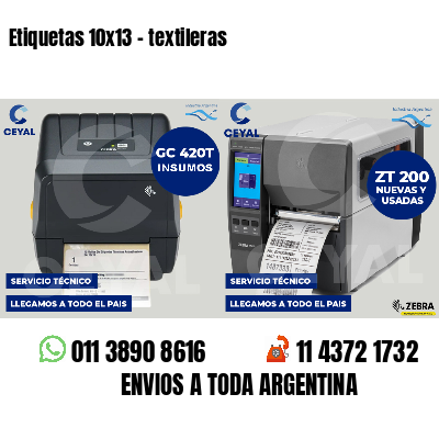 Etiquetas 10x13 - textileras