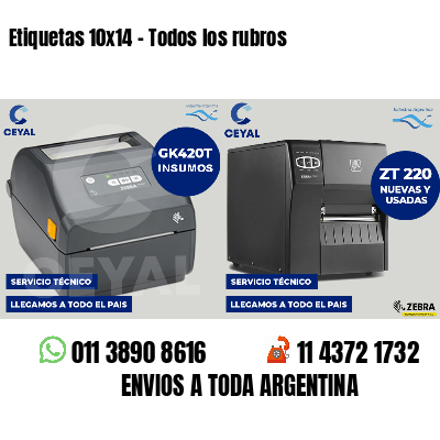 Etiquetas 10x14 - Todos los rubros