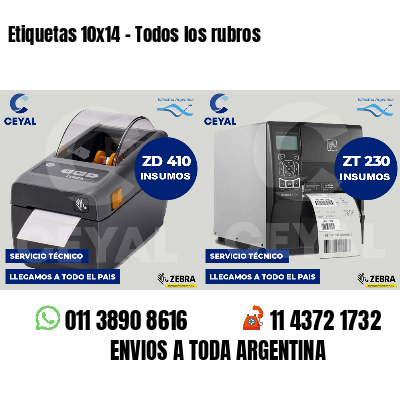Etiquetas 10x14 - Todos los rubros