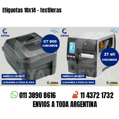 Etiquetas 10x14 - textileras