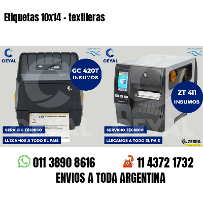 Etiquetas 10x14 - textileras