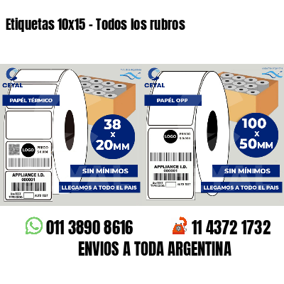 Etiquetas 10x15 - Todos los rubros
