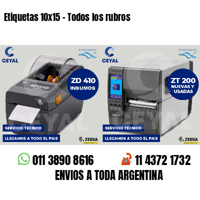 Etiquetas 10x15 - Todos los rubros