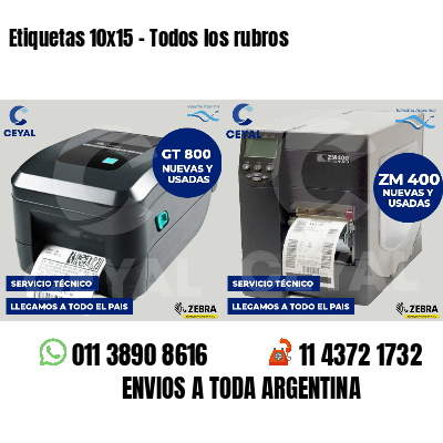 Etiquetas 10x15 - Todos los rubros