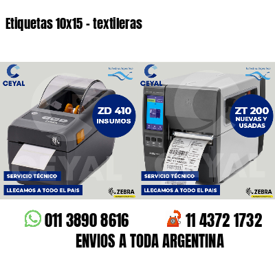 Etiquetas 10x15 - textileras