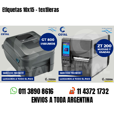 Etiquetas 10x15 - textileras