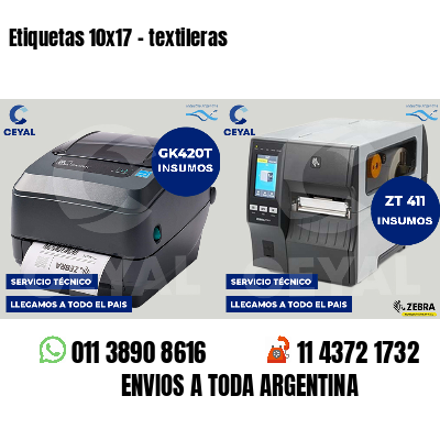 Etiquetas 10x17 - textileras