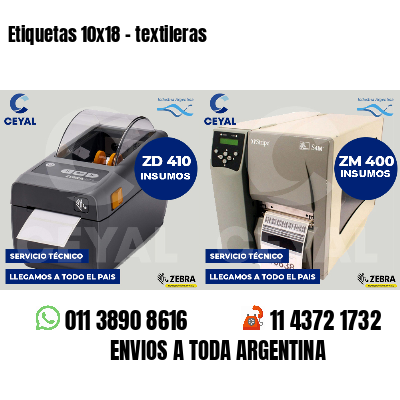 Etiquetas 10x18 - textileras