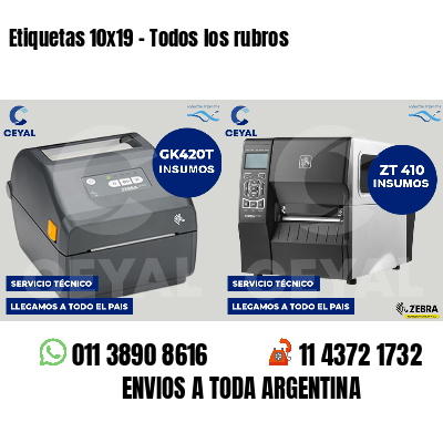 Etiquetas 10x19 - Todos los rubros
