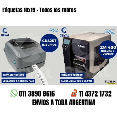 Etiquetas 10x19 - Todos los rubros