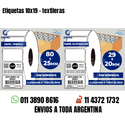 Etiquetas 10x19 - textileras