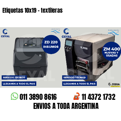 Etiquetas 10x19 - textileras