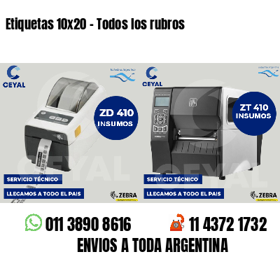 Etiquetas 10x20 - Todos los rubros
