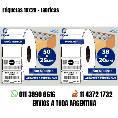 Etiquetas 10x20 - fabricas