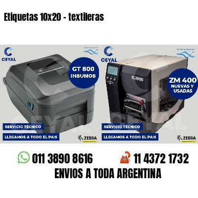 Etiquetas 10x20 - textileras
