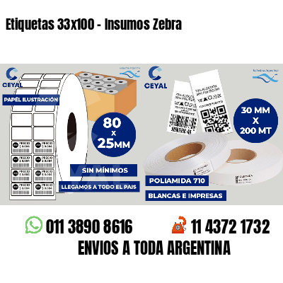 Etiquetas 33x100 - Insumos Zebra