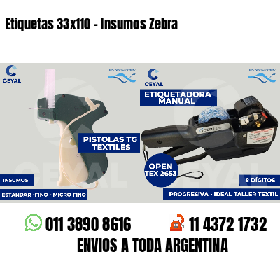Etiquetas 33x110 - Insumos Zebra
