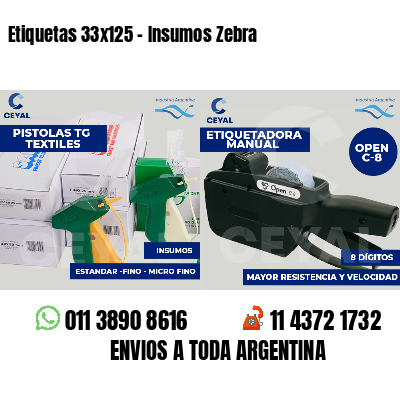 Etiquetas 33x125 - Insumos Zebra