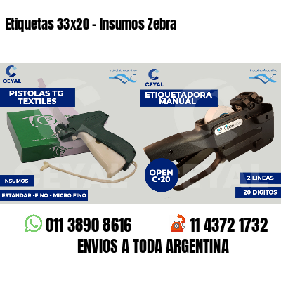 Etiquetas 33x20 - Insumos Zebra
