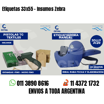 Etiquetas 33x55 - Insumos Zebra