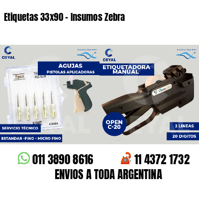 Etiquetas 33x90 - Insumos Zebra 