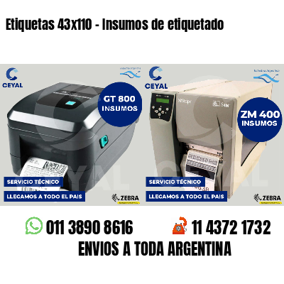 Etiquetas 43x110 - Insumos de etiquetado