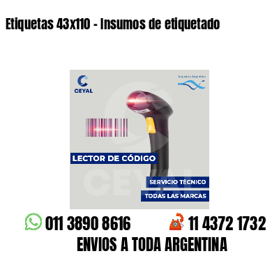 Etiquetas 43x110 - Insumos de etiquetado