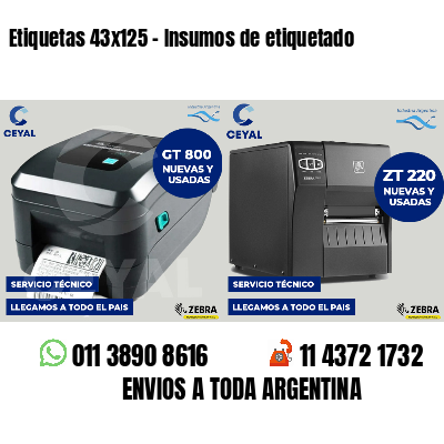Etiquetas 43x125 - Insumos de etiquetado