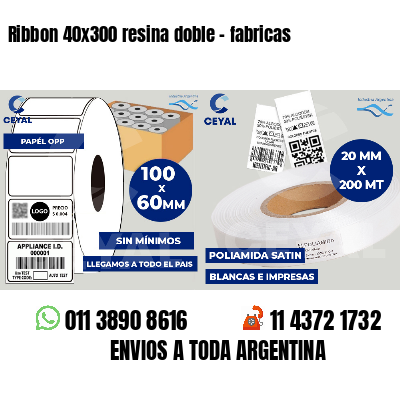Ribbon 40x300 resina doble - fabricas