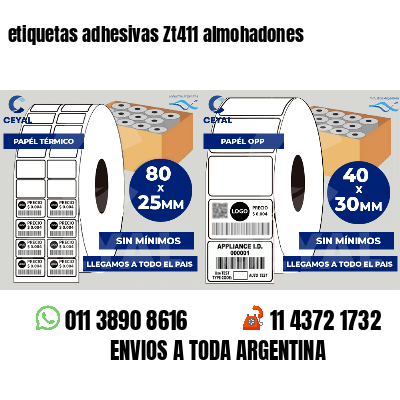 etiquetas adhesivas Zt411 almohadones
