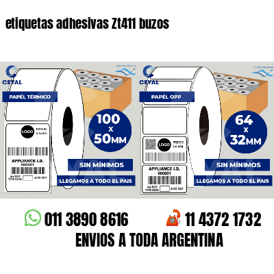 etiquetas adhesivas Zt411 buzos