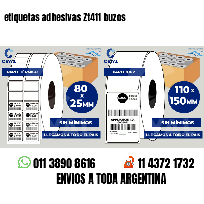 etiquetas adhesivas Zt411 buzos