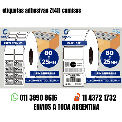 etiquetas adhesivas Zt411 camisas
