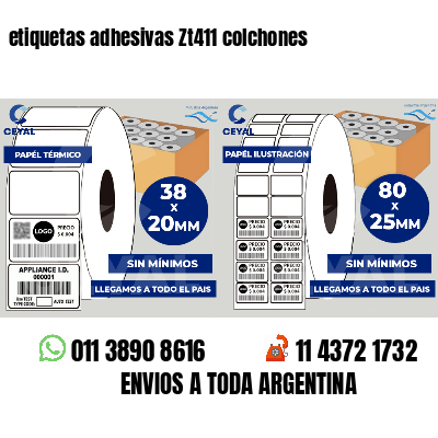 etiquetas adhesivas Zt411 colchones