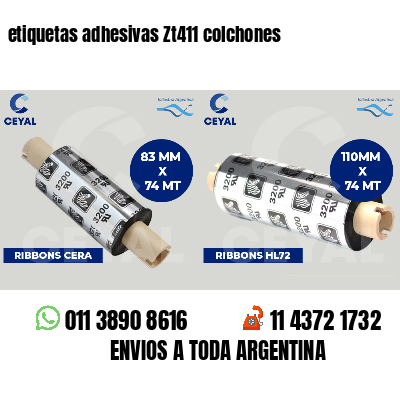 etiquetas adhesivas Zt411 colchones