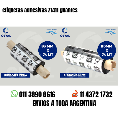 etiquetas adhesivas Zt411 guantes