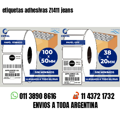 etiquetas adhesivas Zt411 jeans