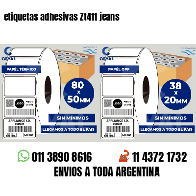 etiquetas adhesivas Zt411 jeans