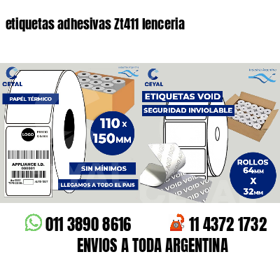 etiquetas adhesivas Zt411 lenceria