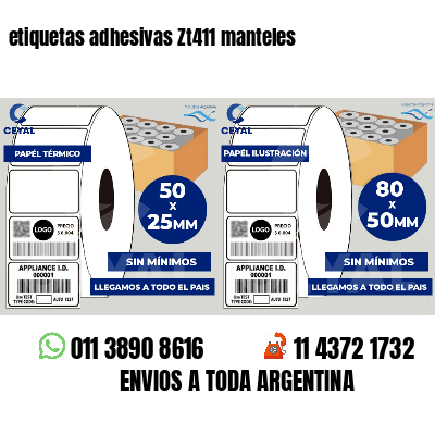 etiquetas adhesivas Zt411 manteles