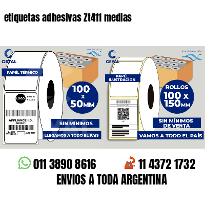 etiquetas adhesivas Zt411 medias