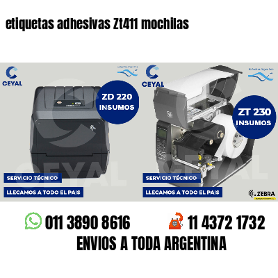 etiquetas adhesivas Zt411 mochilas