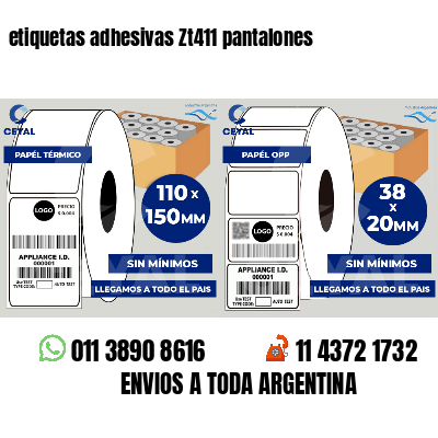 etiquetas adhesivas Zt411 pantalones