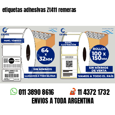 etiquetas adhesivas Zt411 remeras