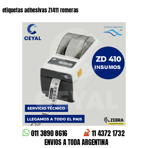 etiquetas adhesivas Zt411 remeras