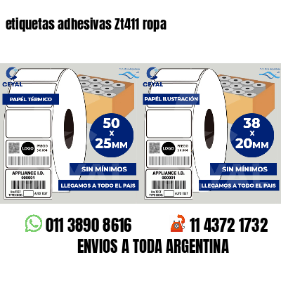 etiquetas adhesivas Zt411 ropa